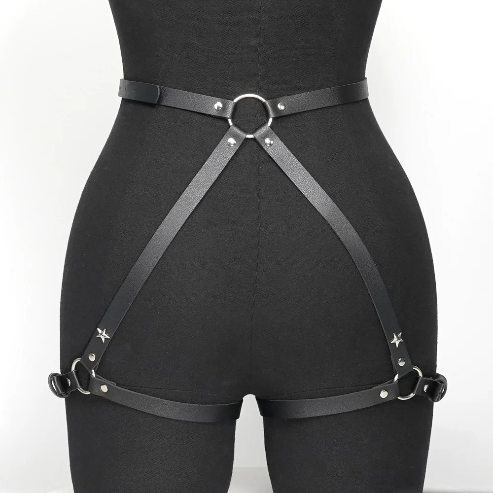 Women Sexy Leg Harness Thigh Garter Belt Leather Lingerie Sex Toys Bdsm Bondage Lingerie Goth Fetish Women Festival Rave Outfit