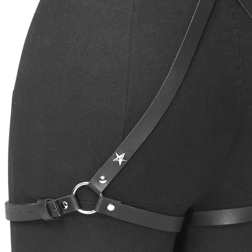 Women Sexy Leg Harness Thigh Garter Belt Leather Lingerie Sex Toys Bdsm Bondage Lingerie Goth Fetish Women Festival Rave Outfit