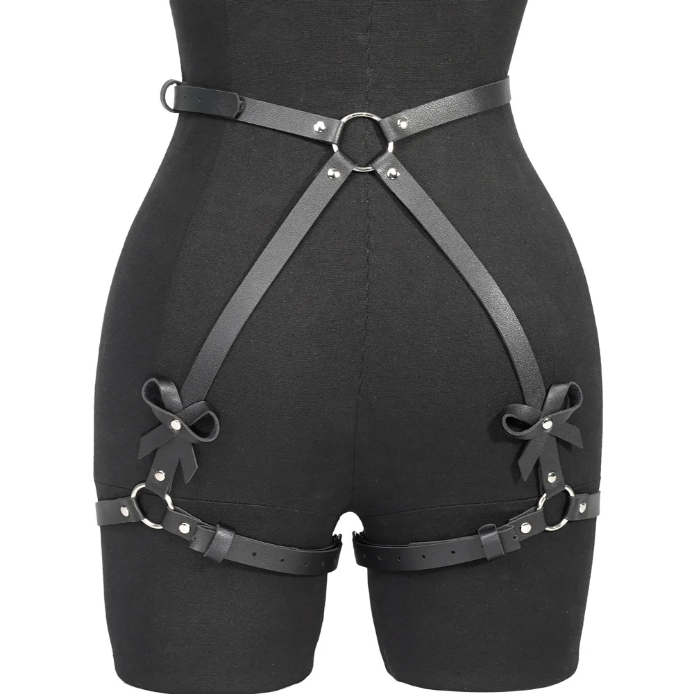 Women Sexy Leg Harness Thigh Garter Belt Leather Lingerie Sex Toys Bdsm Bondage Lingerie Goth Fetish Women Festival Rave Outfit