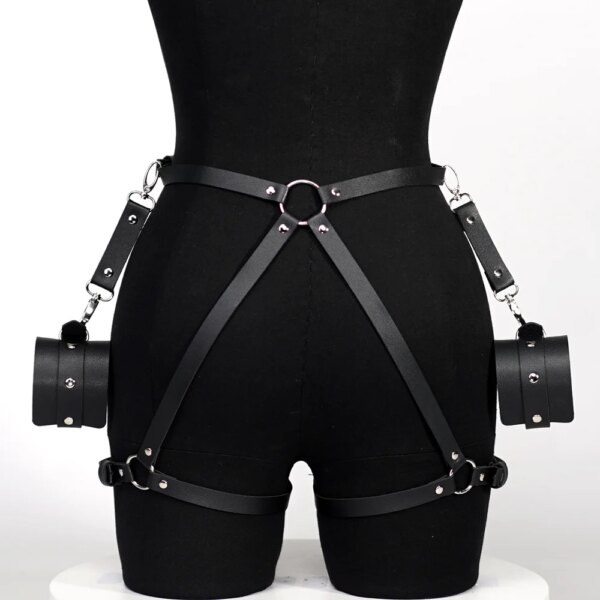 Women Sexy Leg Harness Thigh Garter Belt Leather Lingerie Sex Toys Bdsm Bondage Lingerie Goth Fetish Women Festival Rave Outfit