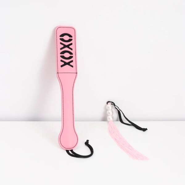 2 Pcs Bondage Kit BDSM Restraints Set with Leather Spanking Paddle and Silicone Tassels Whip Adult Sex Toys for Women and Couple