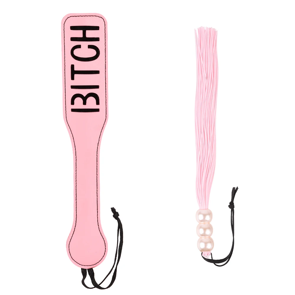 2 Pcs Bondage Kit BDSM Restraints Set with Leather Spanking Paddle and Silicone Tassels Whip Adult Sex Toys for Women and Couple 2 Pcs Bondage Kit BDSM Restraints Set with Leather Spanking Paddle and Silicone Tassels Whip Adult Sex Toys for Women and Couple
