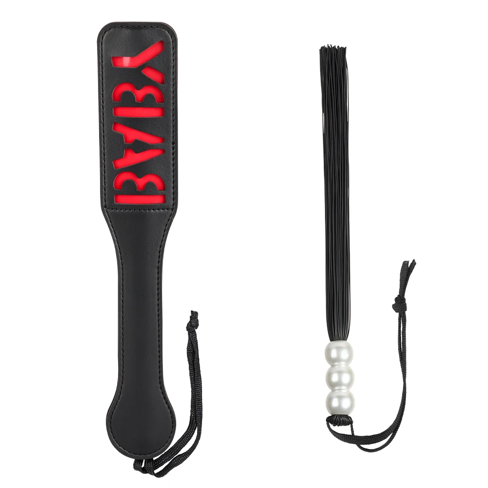 2 Pcs Bondage Kit BDSM Restraints Set with Leather Spanking Paddle and Silicone Tassels Whip Adult Sex Toys for Women and Couple 2 Pcs Bondage Kit BDSM Restraints Set with Leather Spanking Paddle and Silicone Tassels Whip Adult Sex Toys for Women and Couple