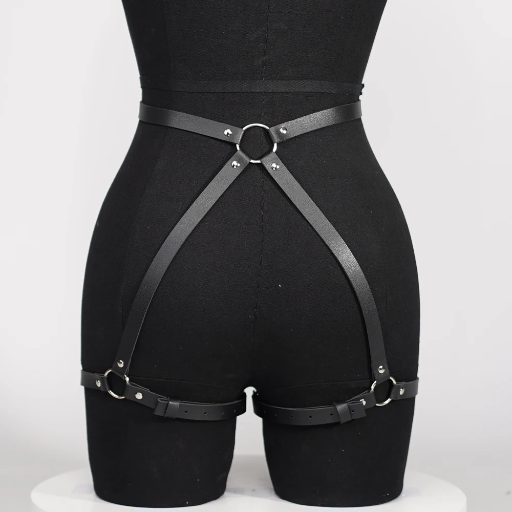 Sexy Leather Lingerie Bondage Body Harness for Women Sex Toys Bdsm Lingerie Garter Belt Stockings fetish Wear Women Accessories