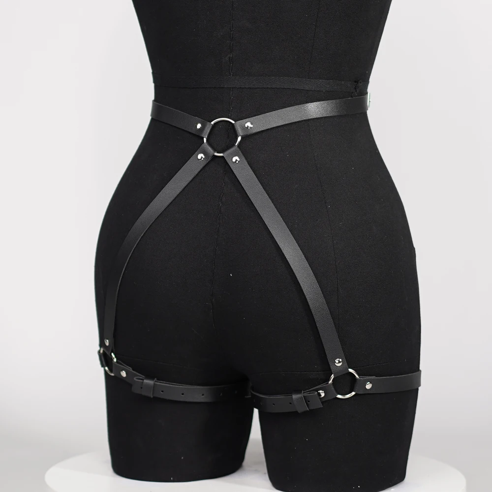 Sexy Leather Lingerie Bondage Body Harness for Women Sex Toys Bdsm Lingerie Garter Belt Stockings fetish Wear Women Accessories