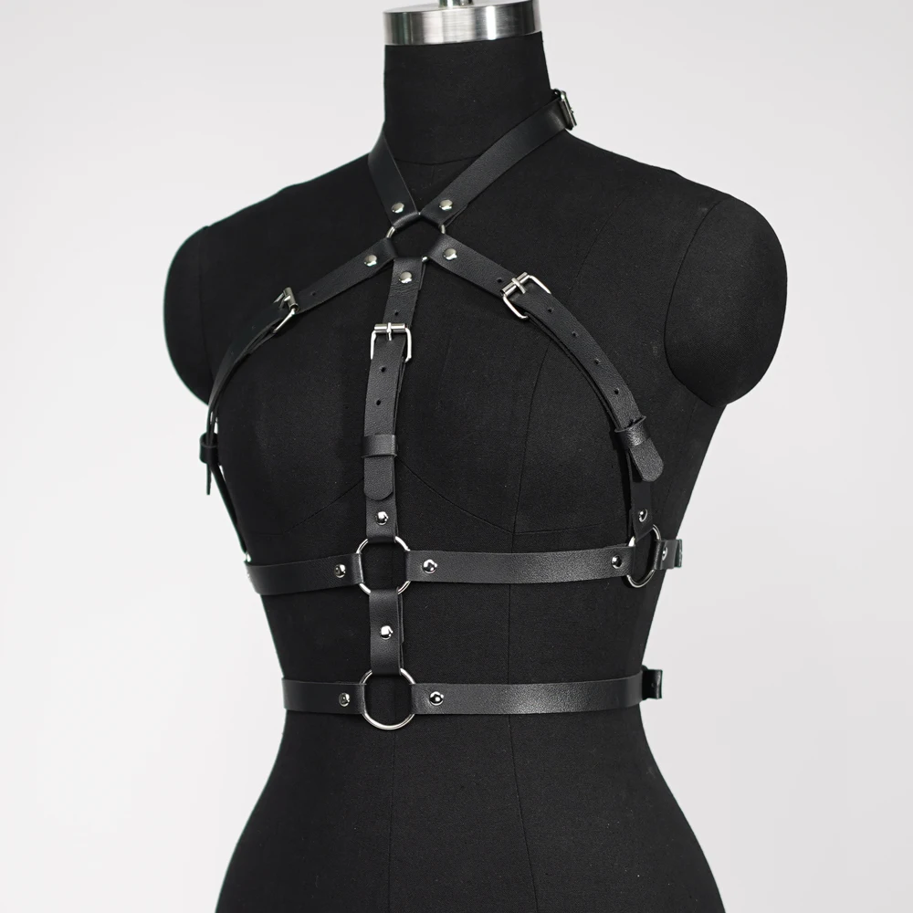 Sexy Leather Lingerie Bondage Body Harness for Women Sex Toys Bdsm Lingerie Garter Belt Stockings fetish Wear Women Accessories