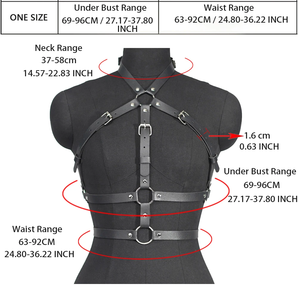 Women Sexy Harness Belt Chest Harness Corset Leather Lingerie Bdsm Bondage Lingerie Harness for Women Gothic Fetish Clothing
