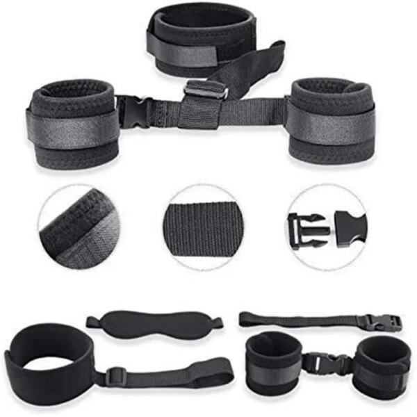 BDSM Adult Sex Toy Kits Sets for Sexy Games Bondage Mask Set Feather Handcuffs Ankle Cuff Restraints for Couple Sexual Aids