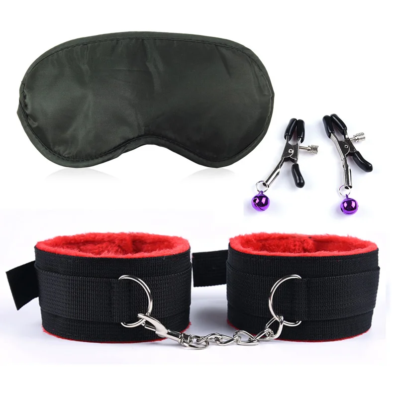 Adult Sex Products Erotic Bondage Bed Games BDSM Sex Bondage Set Women Handcuffs Ankle Cuff Restraints Sex Toys For Couples