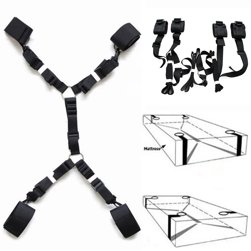 Adult Sex Products Erotic Bondage Bed Games BDSM Sex Bondage Set Women Handcuffs Ankle Cuff Restraints Sex Toys For Couples