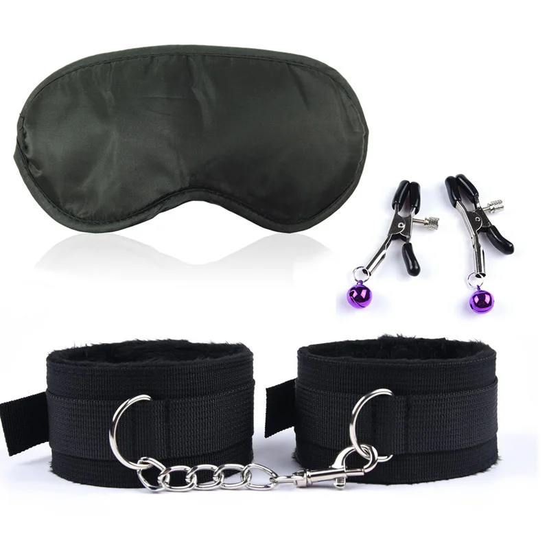 Adult Sex Products Erotic Bondage Bed Games BDSM Sex Bondage Set Women Handcuffs Ankle Cuff Restraints Sex Toys For Couples