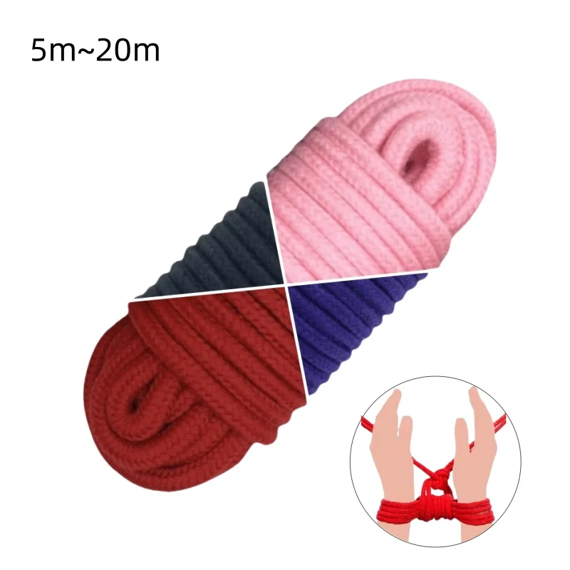 5m~20m Soft Cotton Knitted Slave Bondage Rope for Couple BDSM Restraint Adult Play Bondage Rope Role Play Sex Toy Kits