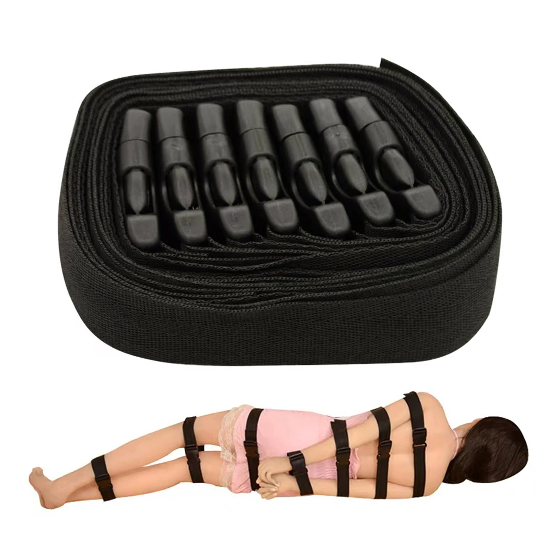7 Pcs Binding Belt Set BDSM Bondage Sex Products Adjustable Restraints Harness Sex Bondage Rope Fetish Couples Flirting Sex Toys