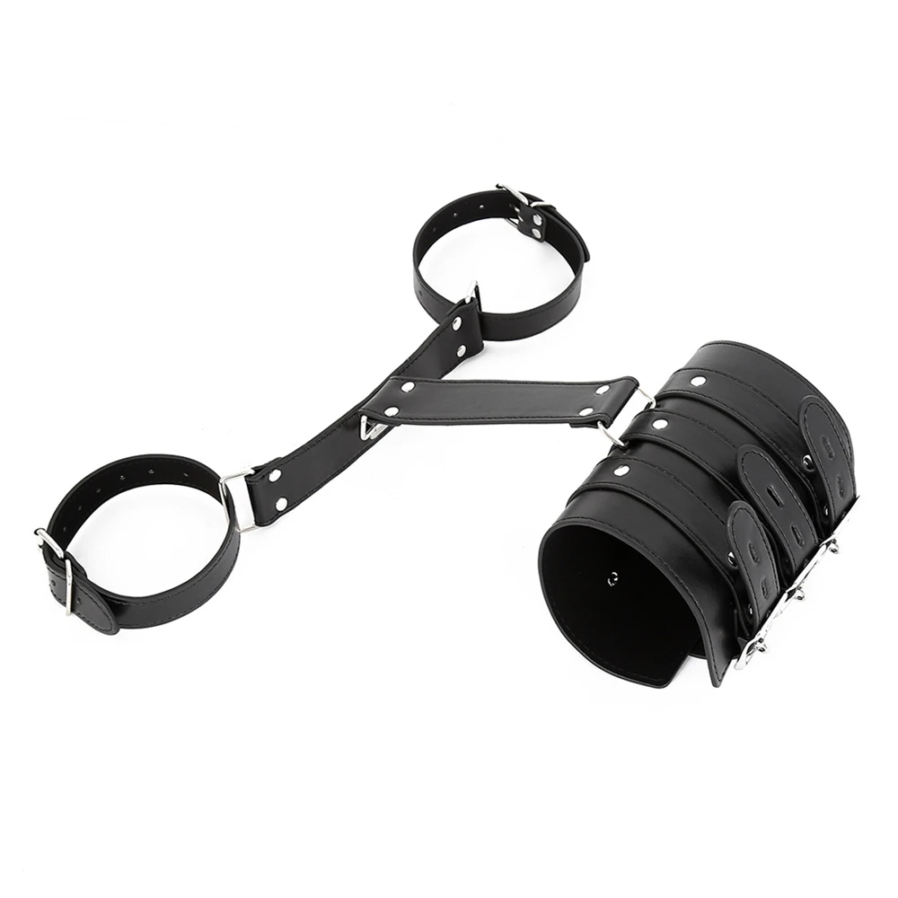Bdsm Discipline Belt Full Body Leather Bondage Restraint Straps Hand Behind Back Bondage Arm Binder Glove Sleeves Sex Product