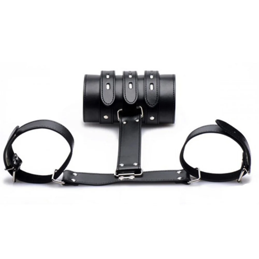 Bdsm Discipline Belt Full Body Leather Bondage Restraint Straps Hand Behind Back Bondage Arm Binder Glove Sleeves Sex Product