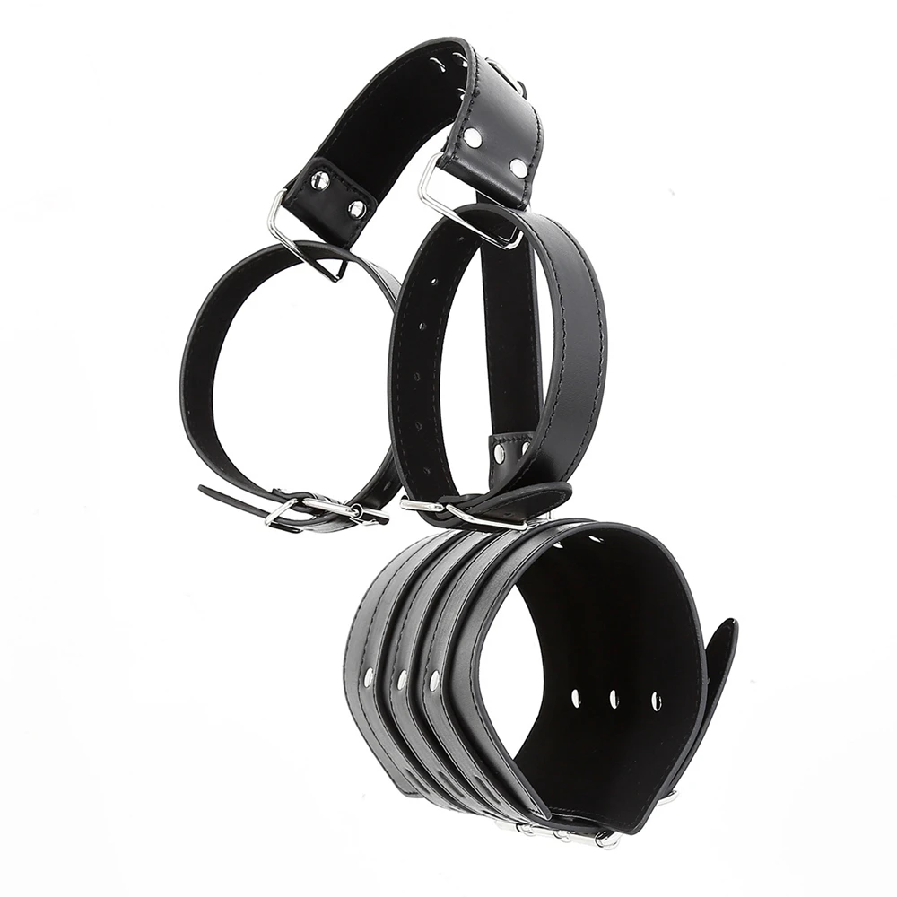 Bdsm Discipline Belt Full Body Leather Bondage Restraint Straps Hand Behind Back Bondage Arm Binder Glove Sleeves Sex Product
