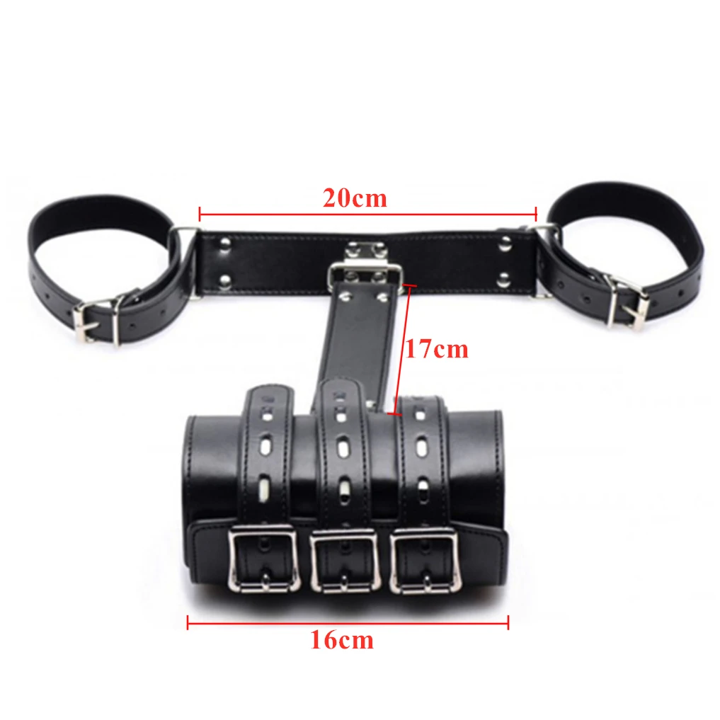 Bdsm Discipline Belt Full Body Leather Bondage Restraint Straps Hand Behind Back Bondage Arm Binder Glove Sleeves Sex Product