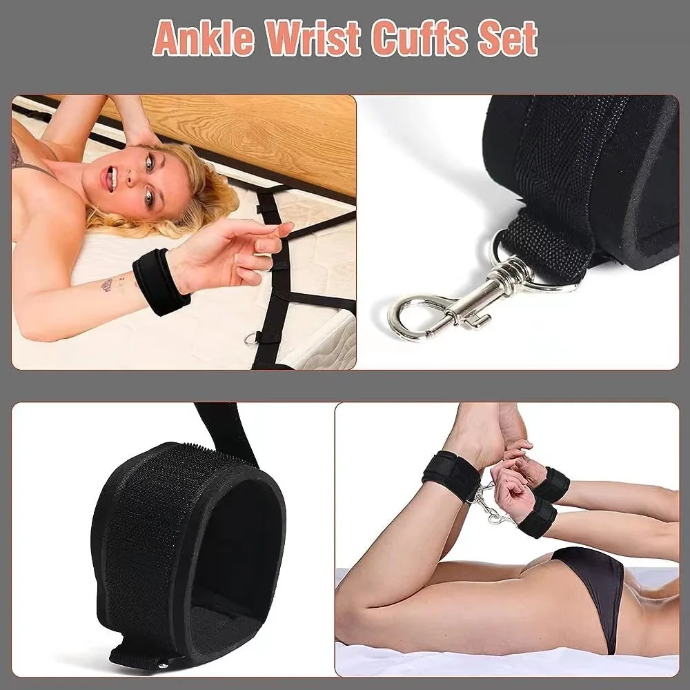 Bed BDSM Bondage Adult Erotic Sex Toys for Women Couples Games Nylon Handcuffs Ankle Cuffs Under Sextoys Sexual Accessories Bed BDSM Bondage Adult Erotic Sex Toys for Women Couples Games Nylon Handcuffs Ankle Cuffs Under Sextoys Sexual Accessories