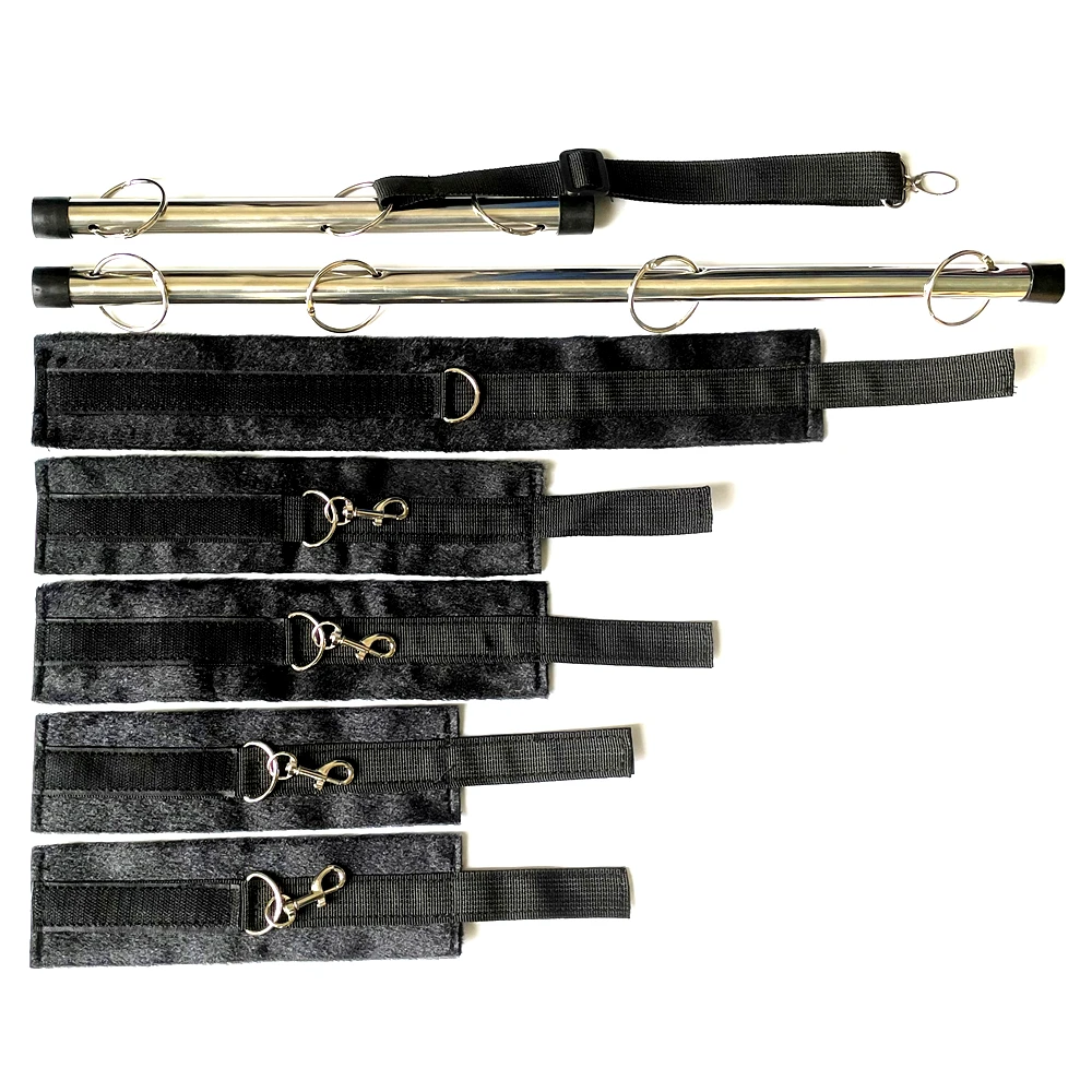 BDSM Bondage Kit Spreader Bar Handcuffs Ankle Cuffs Fetish Restraints Set Sex Toys for Couples
