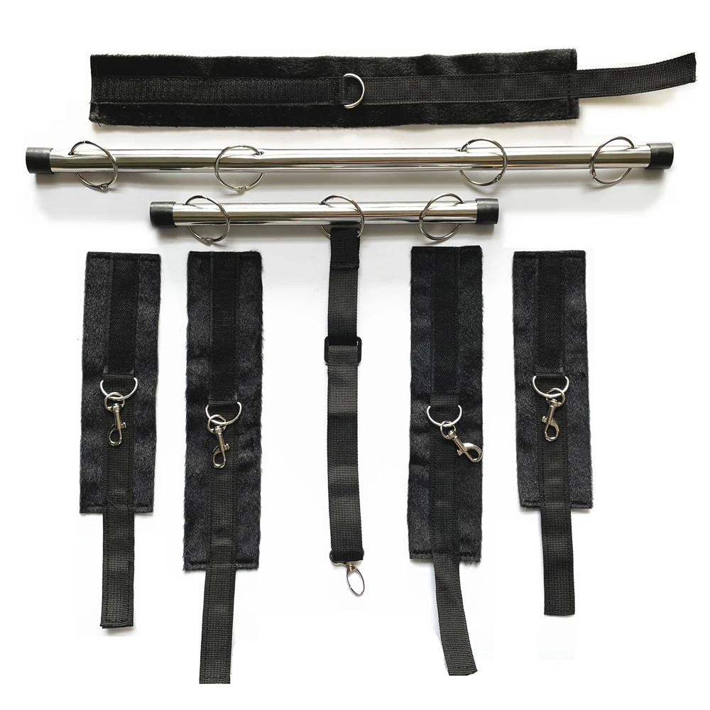 BDSM Bondage Kit Spreader Bar Handcuffs Ankle Cuffs Fetish Restraints Set Sex Toys for Couples
