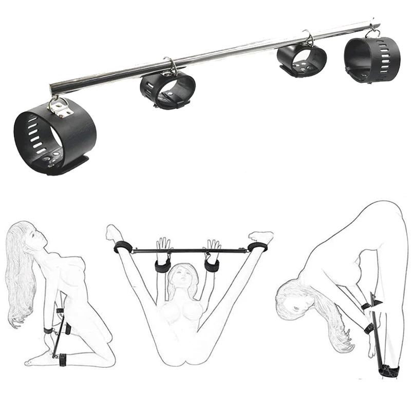 HESEKS BDSM Bondage Kit Spreader Bar Handcuffs Ankle Cuffs Fetish Restraints Set Sex Toys for Couples HESEKS BDSM Bondage Kit Spreader Bar Handcuffs Ankle Cuffs Fetish Restraints Set Sex Toys for Couples