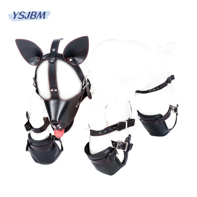 YSJBM BDSM Bondage Gears with Fetish Dog Slave Crawling Knee Elbow Cosplay Costume for Couple Restraint Binding Harness Sex Toys YSJBM BDSM Bondage Gears with Fetish Dog Slave Crawling Knee Elbow Cosplay Costume for Couple Restraint Binding Harness Sex Toys