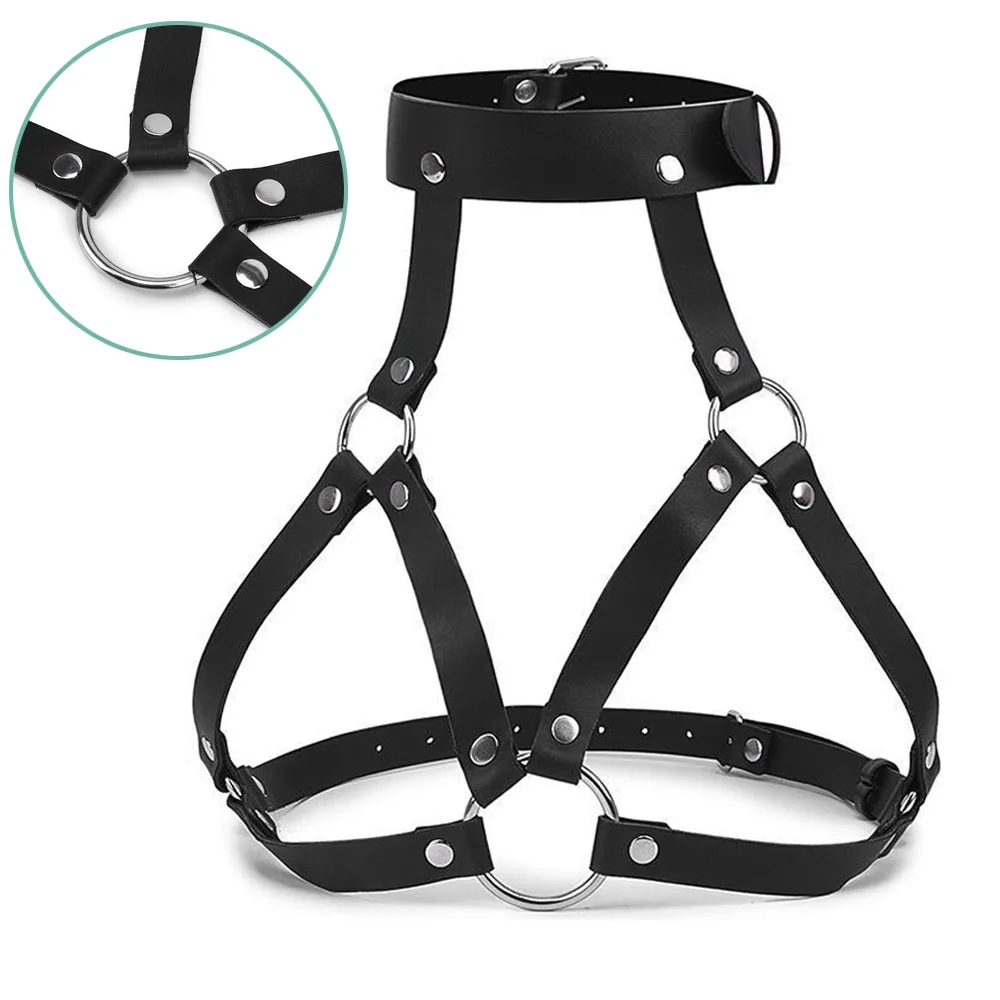 Sexy Women's Lingerie Garter Harness Bondage Erotic Sex Toys for Couples PU Leather Strip Club Party Adult Sex Games BDSM