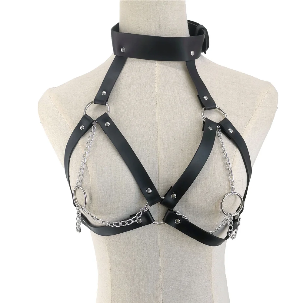 Sexy Women's Lingerie Garter Harness Bondage Erotic Sex Toys for Couples PU Leather Strip Club Party Adult Sex Games BDSM