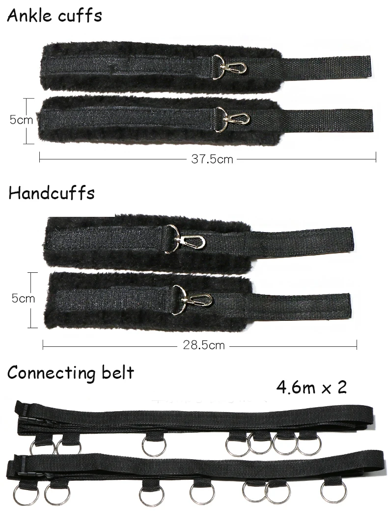 Bed BDSM Bondage Adult Erotic Sex Toys for Couples Restraint Sexual Games Nylon Handcuffs Ankle Cuffs Sextoys Sexual Accessories