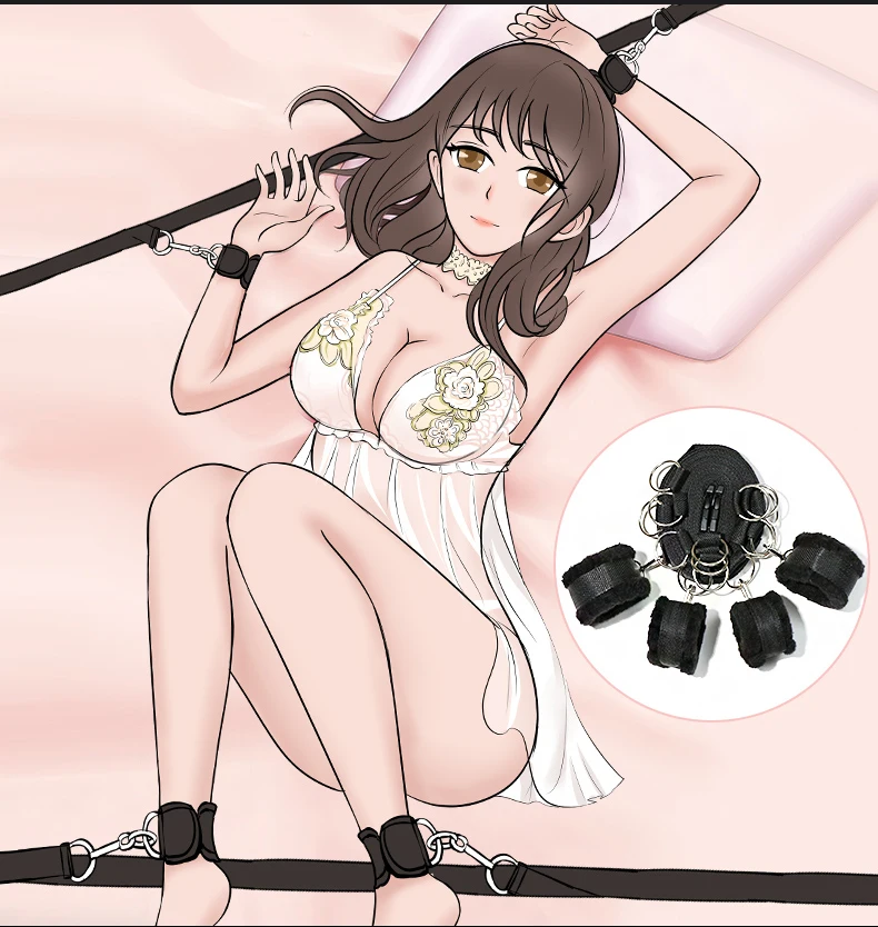 Bed BDSM Bondage Adult Erotic Sex Toys for Couples Restraint Sexual Games Nylon Handcuffs Ankle Cuffs Sextoys Sexual Accessories