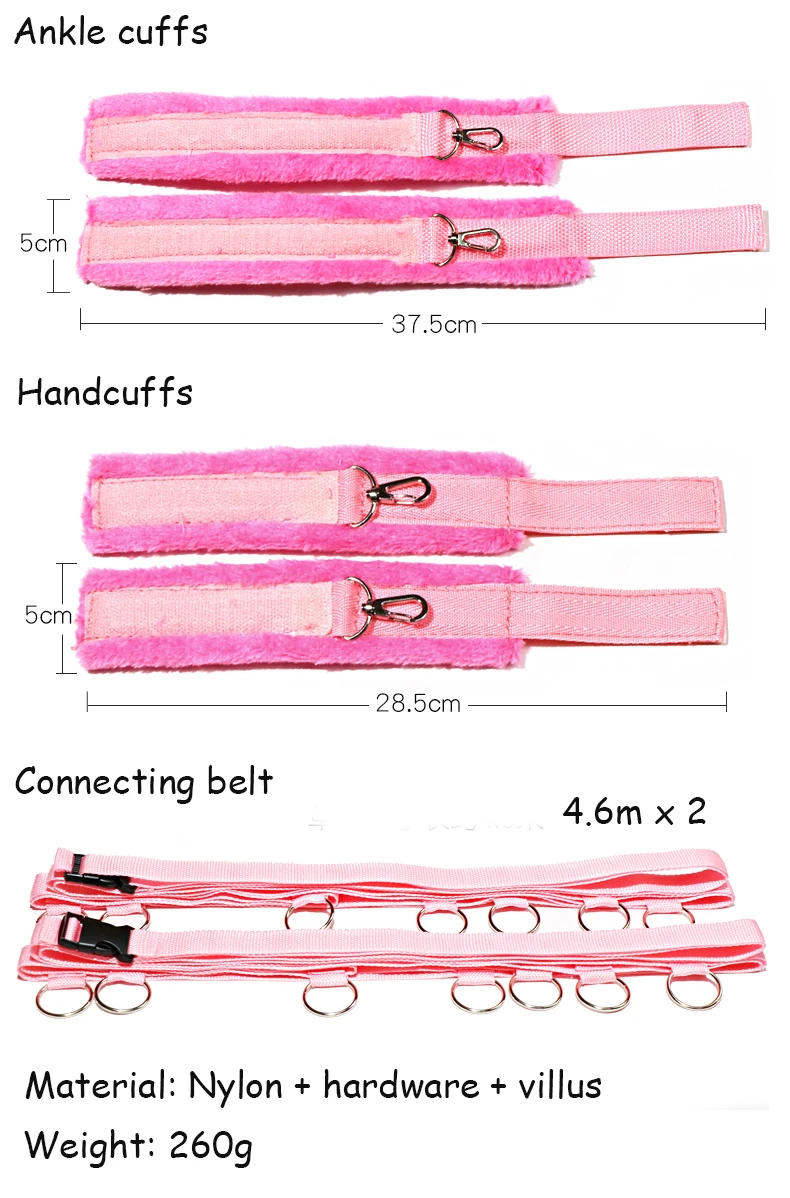 Bed BDSM Bondage Adult Erotic Sex Toys for Couples Restraint Sexual Games Nylon Handcuffs Ankle Cuffs Sextoys Sexual Accessories