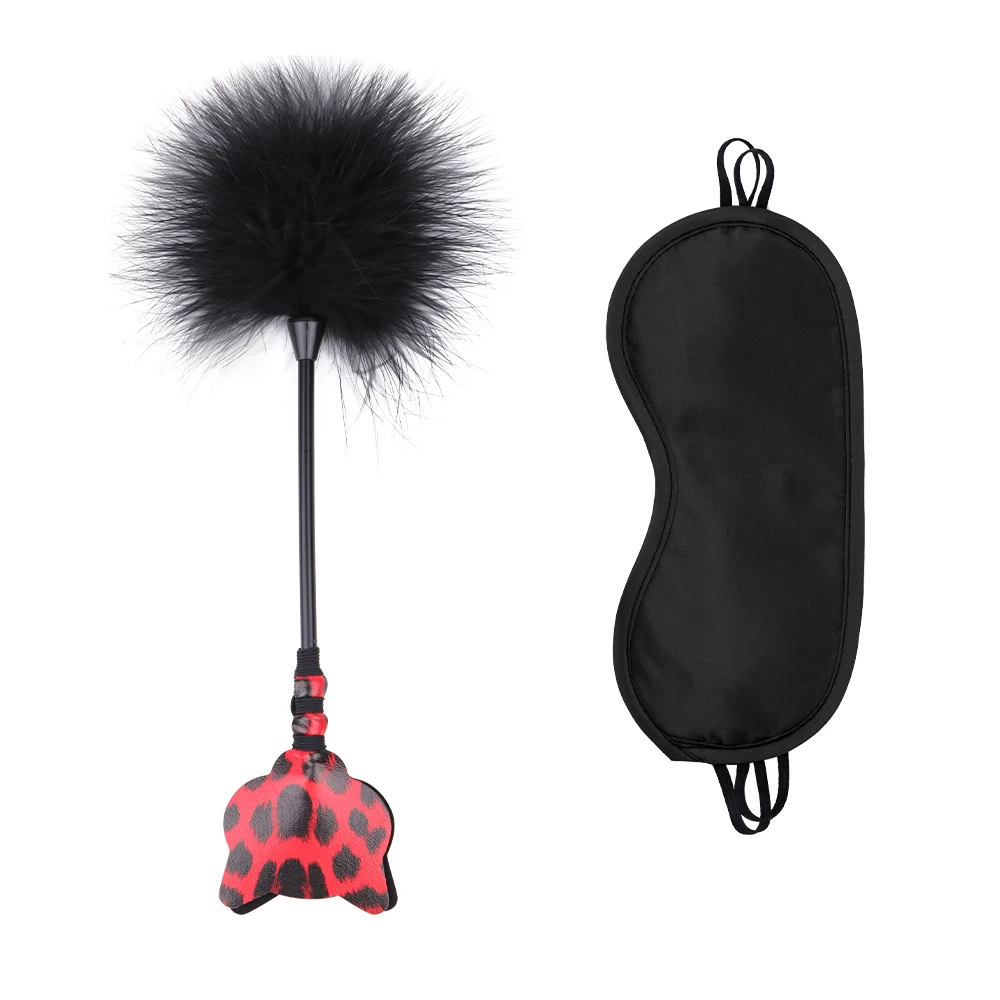 2pcs BDSM Restraints Kits Cat Head Tickle and Blindfold SM Bondage Set for Women Gift for Her Christmas Gift 2pcs BDSM Restraints Kits Cat Head Tickle and Blindfold SM Bondage Set for Women Gift for Her Christmas Gift