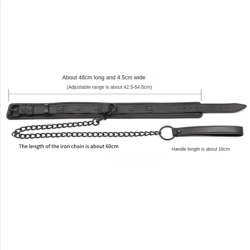 Leather Slave BDSM Collar with Leash Adult Games Sex Bondage Restraint Neck PU Handcuffs Fetish Collar Erotic Sex Toys