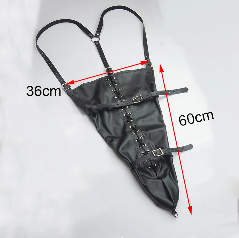 BDSM Strait Jacket / Armbinder,Leather Deluxe Arm Binder Restraint,Behind Back Bondage Gloves,Sex Toys For Couples