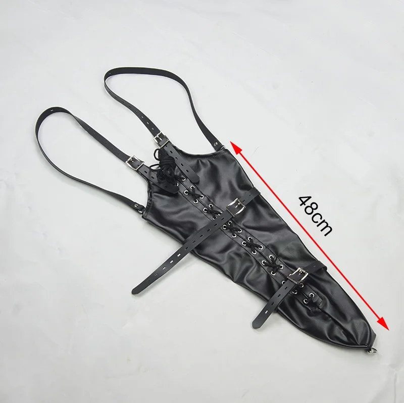 BDSM Strait Jacket / Armbinder,Leather Deluxe Arm Binder Restraint,Behind Back Bondage Gloves,Sex Toys For Couples