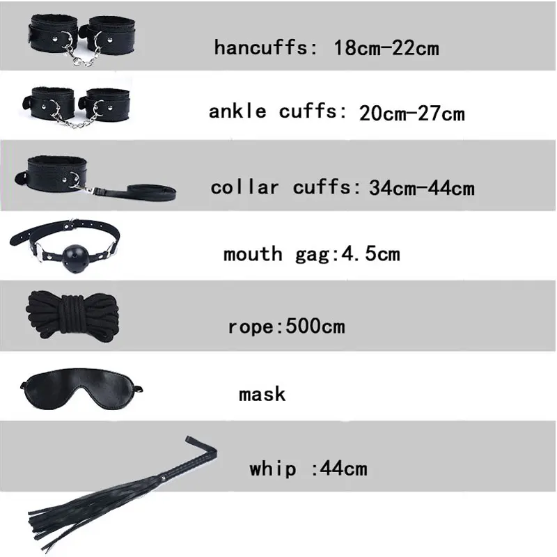 Sex toys for Women Bdsm Sex Bondage Set Handcuffs Whip 40CM Fox Tail Anal Plug Adult Games