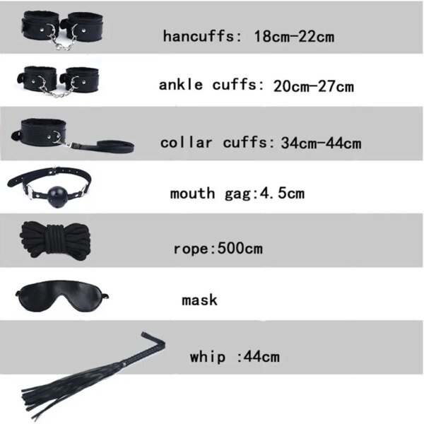 sex toys for women bdsm sex bondage set handcuffs whip 40cm fox tail anal plug adult games