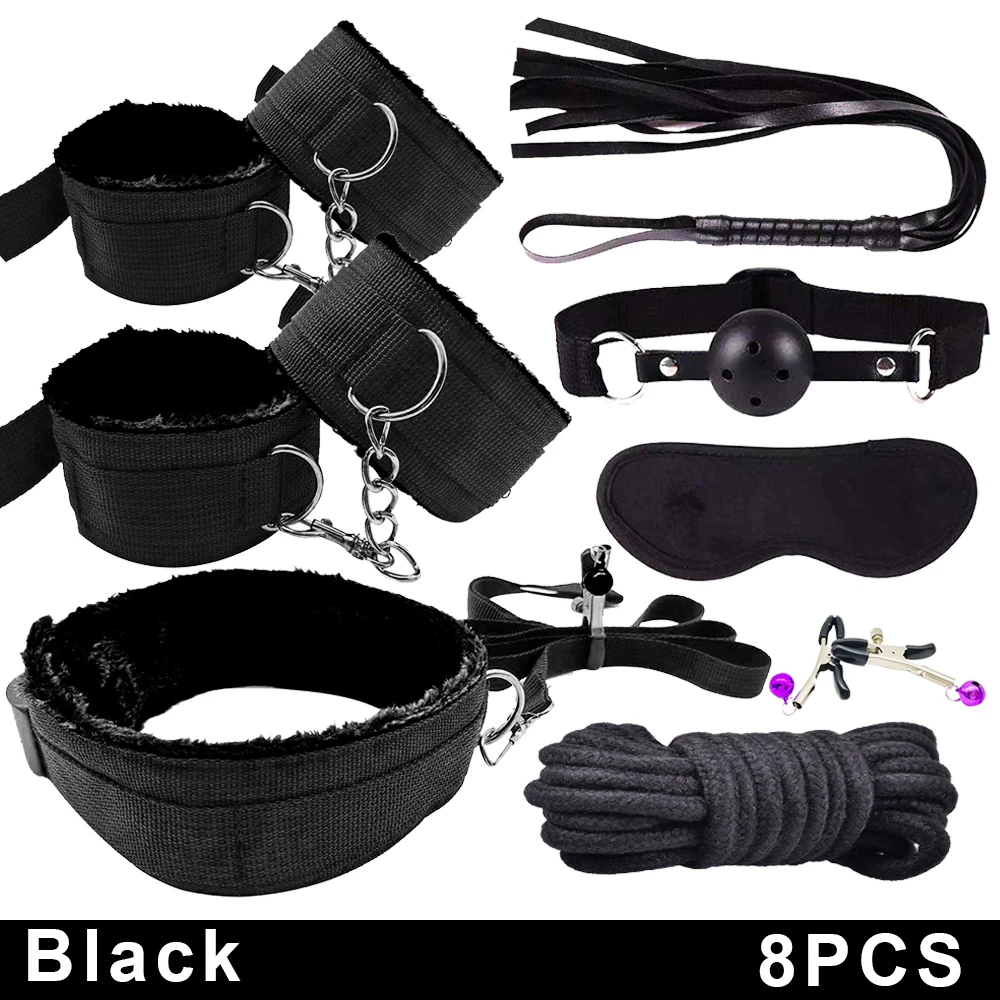 17pcs Sex Toy For Couple Suit 18 Adult Binding Handcuffs Anal Plug Bdsm Sex Kit For Women Sex Games Mouth Mask Adult Products