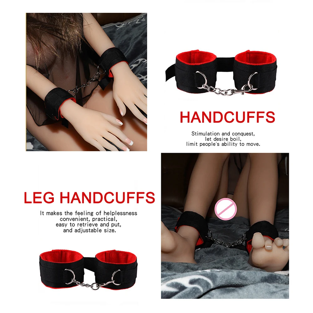 17pcs Sex Toy For Couple Suit 18 Adult Binding Handcuffs Anal Plug Bdsm Sex Kit For Women Sex Games Mouth Mask Adult Products