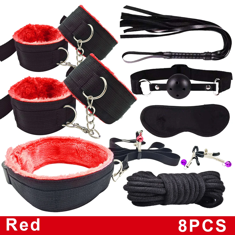 17pcs Sex Toy For Couple Suit 18 Adult Binding Handcuffs Anal Plug Bdsm Sex Kit For Women Sex Games Mouth Mask Adult Products