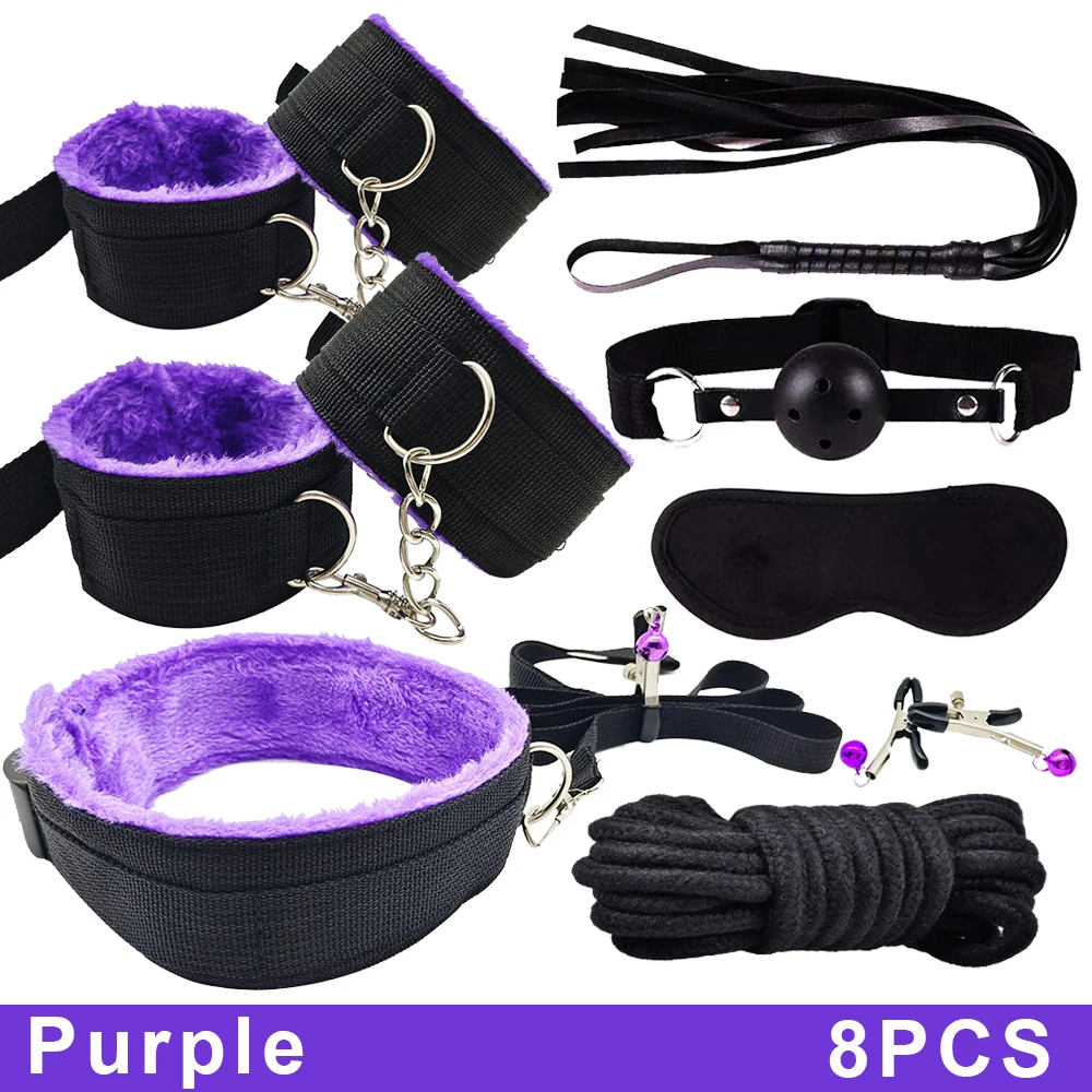 17pcs Sex Toy For Couple Suit 18 Adult Binding Handcuffs Anal Plug Bdsm Sex Kit For Women Sex Games Mouth Mask Adult Products