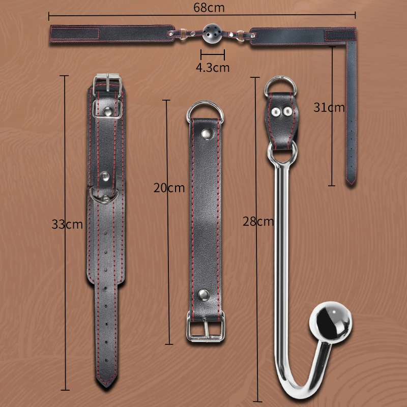 VaHppy Sex Toy Set Anal Hooks Mouth Gag Handcuffs PU SM BDSM Bondage Anal plugs Neck Restraint Backhanded VaHppy Sex Toy Set Anal Hooks Mouth Gag Handcuffs PU SM BDSM Bondage Anal plugs Neck Restraint Backhanded