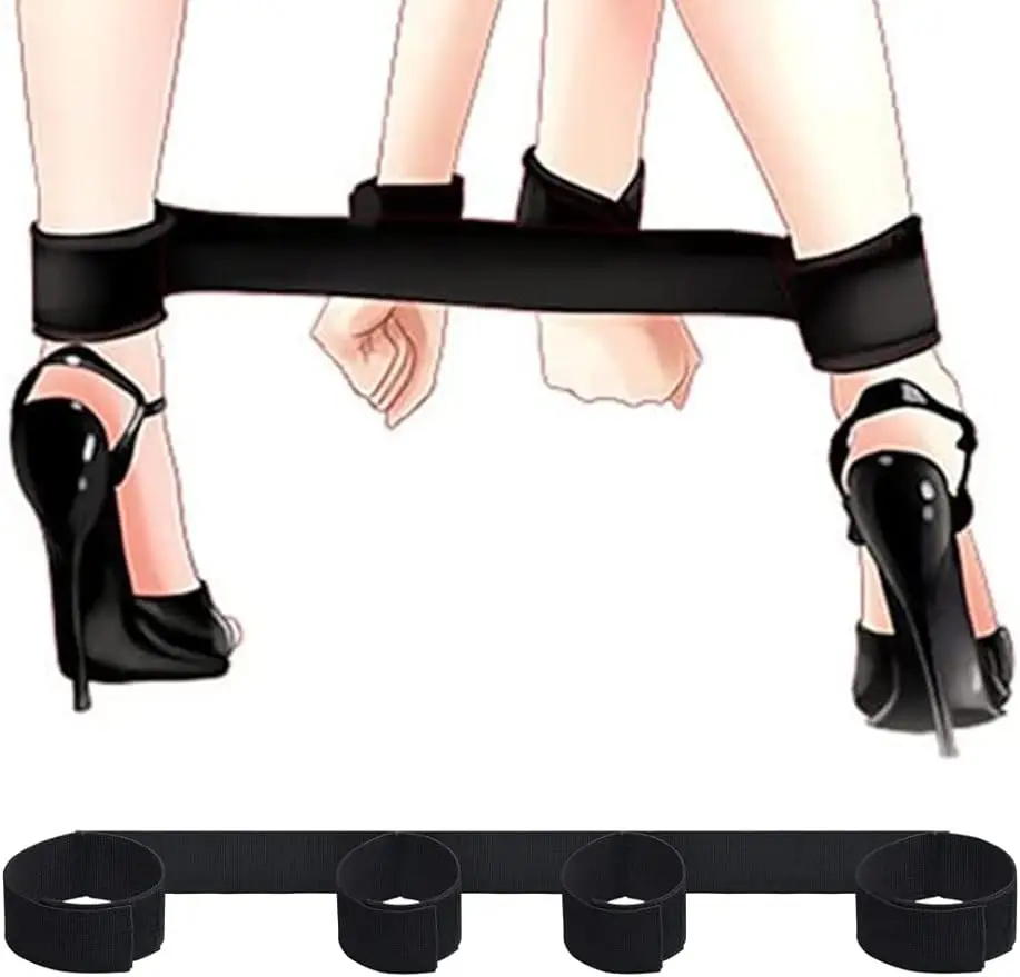 BDSM Sex Bondage Kit With Handcuffs Ankle Cuffs Bondage Bed Restraints Set Adjustable Straps Adult Sex Toys for Women Couples