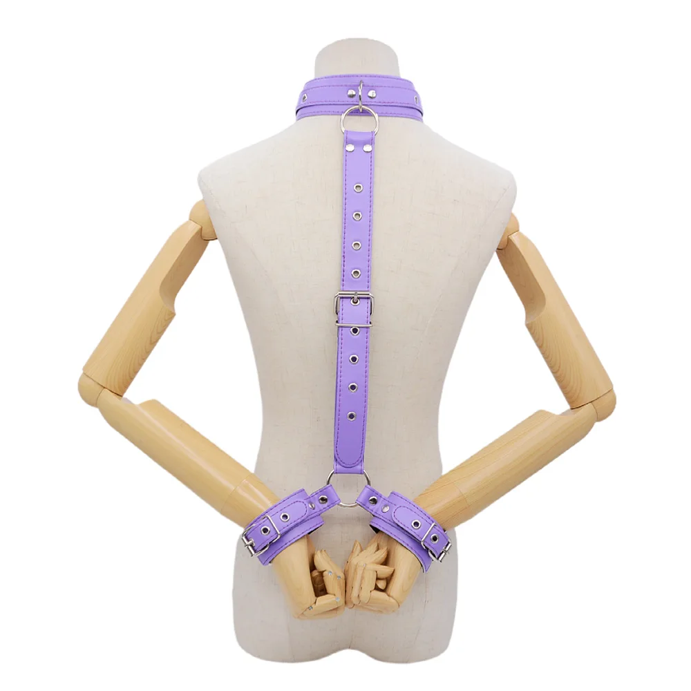 PU Leather Behind Back Hand Cuff SM Collar BDSM Bondage Restraints Slave Training Hand Binding SM Toys For Couple Games PU Leather Behind Back Hand Cuff SM Collar BDSM Bondage Restraints Slave Training Hand Binding SM Toys For Couple Games