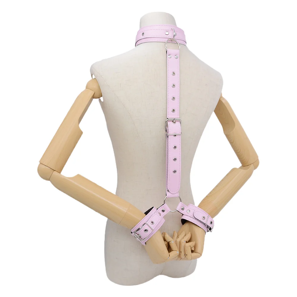 PU Leather Behind Back Hand Cuff SM Collar BDSM Bondage Restraints Slave Training Hand Binding SM Toys For Couple Games PU Leather Behind Back Hand Cuff SM Collar BDSM Bondage Restraints Slave Training Hand Binding SM Toys For Couple Games