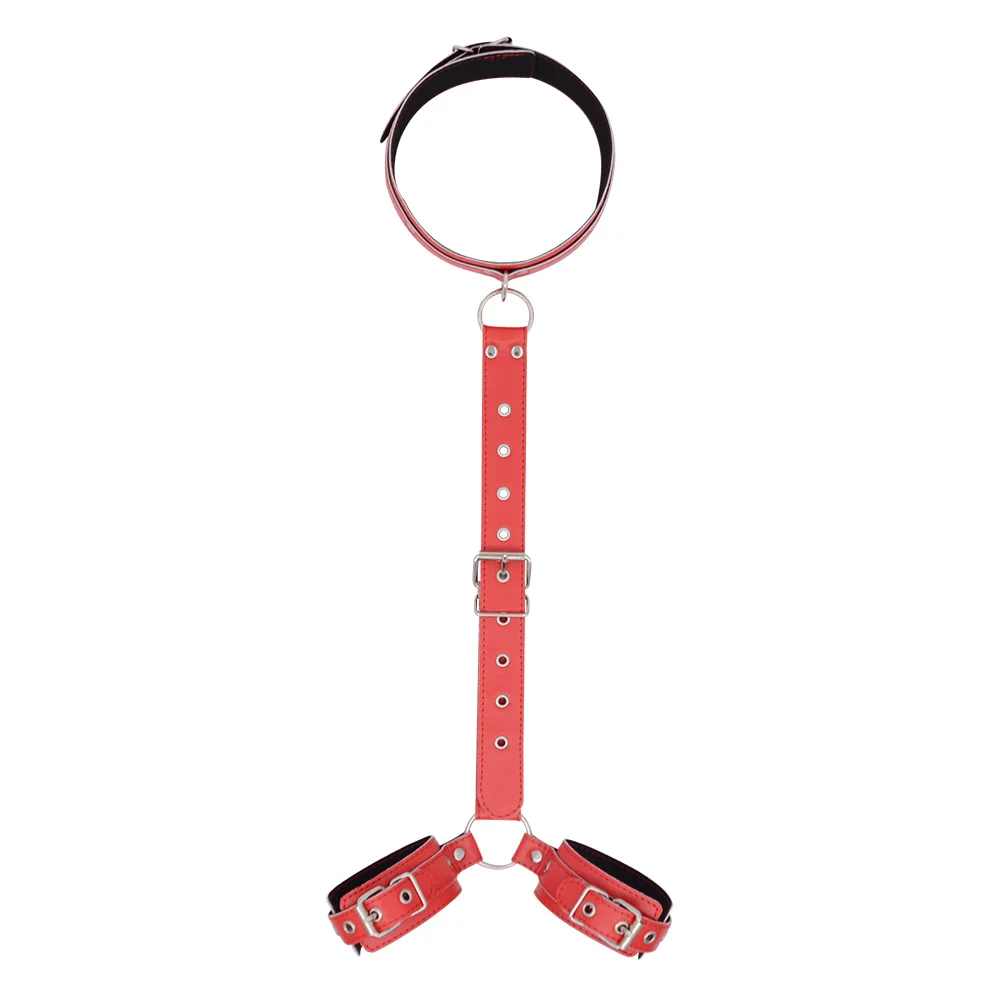 PU Leather Behind Back Hand Cuff SM Collar BDSM Bondage Restraints Slave Training Hand Binding SM Toys For Couple Games PU Leather Behind Back Hand Cuff SM Collar BDSM Bondage Restraints Slave Training Hand Binding SM Toys For Couple Games