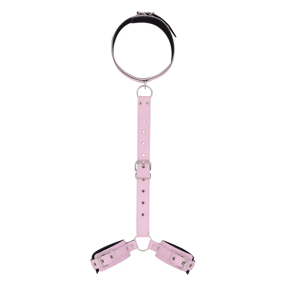 PU Leather Behind Back Hand Cuff SM Collar BDSM Bondage Restraints Slave Training Hand Binding SM Toys For Couple Games PU Leather Behind Back Hand Cuff SM Collar BDSM Bondage Restraints Slave Training Hand Binding SM Toys For Couple Games