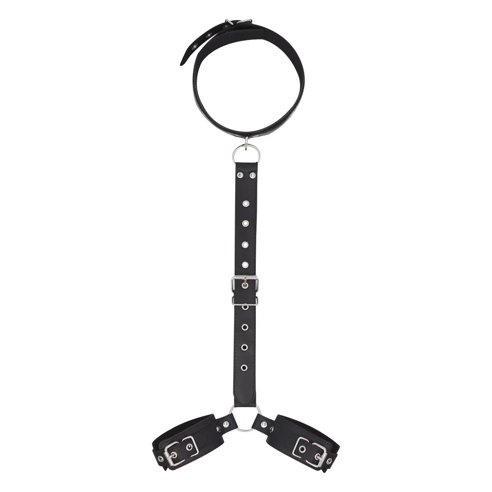 PU Leather Behind Back Hand Cuff SM Collar BDSM Bondage Restraints Slave Training Hand Binding SM Toys For Couple Games PU Leather Behind Back Hand Cuff SM Collar BDSM Bondage Restraints Slave Training Hand Binding SM Toys For Couple Games