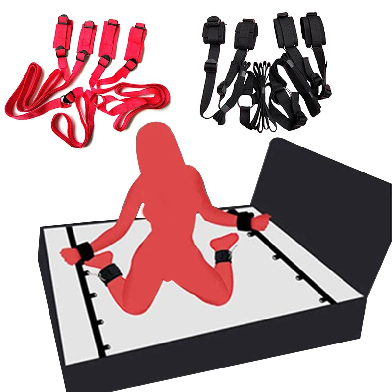 BDSM Adult Sex Products Erotic Bondage Bed Games Sex Bondage Set Women Handcuffs Ankle Cuff Restraints Sex Toys For Couples Anal