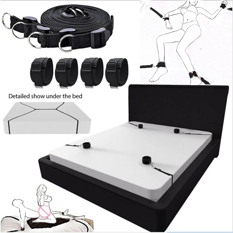BDSM Adult Sex Products Erotic Bondage Bed Games Sex Bondage Set Women Handcuffs Ankle Cuff Restraints Sex Toys For Couples Anal